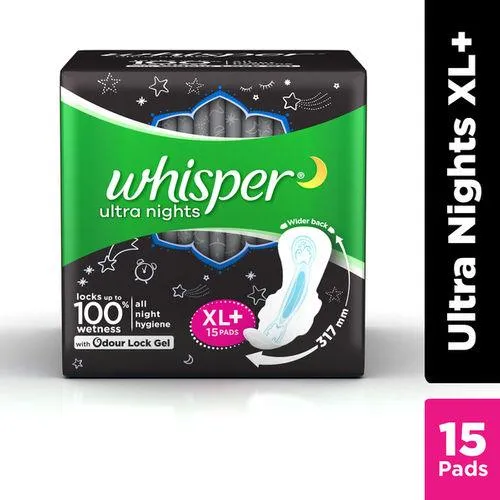 Whisper Sanitary Pads - Ultra Night XL  15 Pads