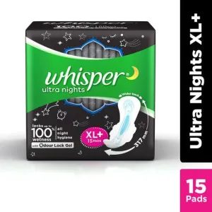 Whisper Sanitary Pads - Ultra Night XL  15 Pads
