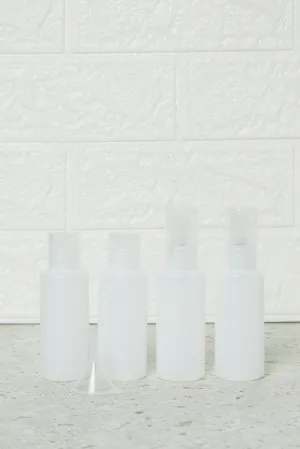 White Travel Bottle Set (4 Piece)