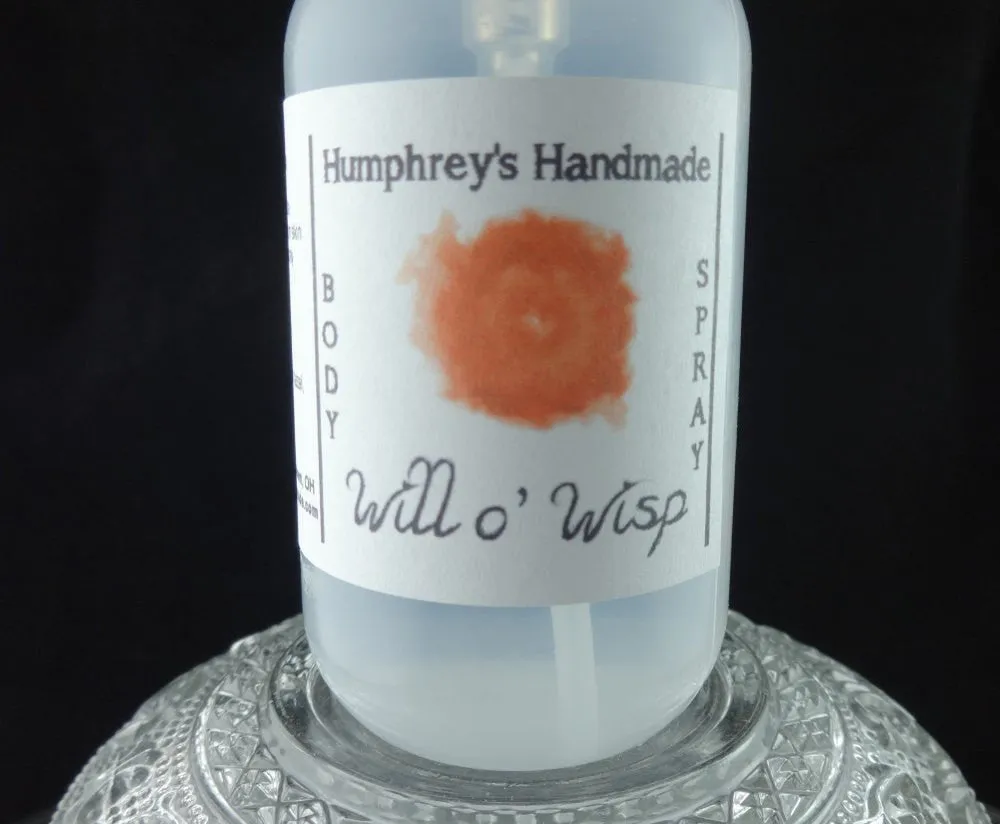 WILL O WISP Body Spray | 2 oz 4 oz | Mango | Strawberries | Freesia | All Natural Perfume