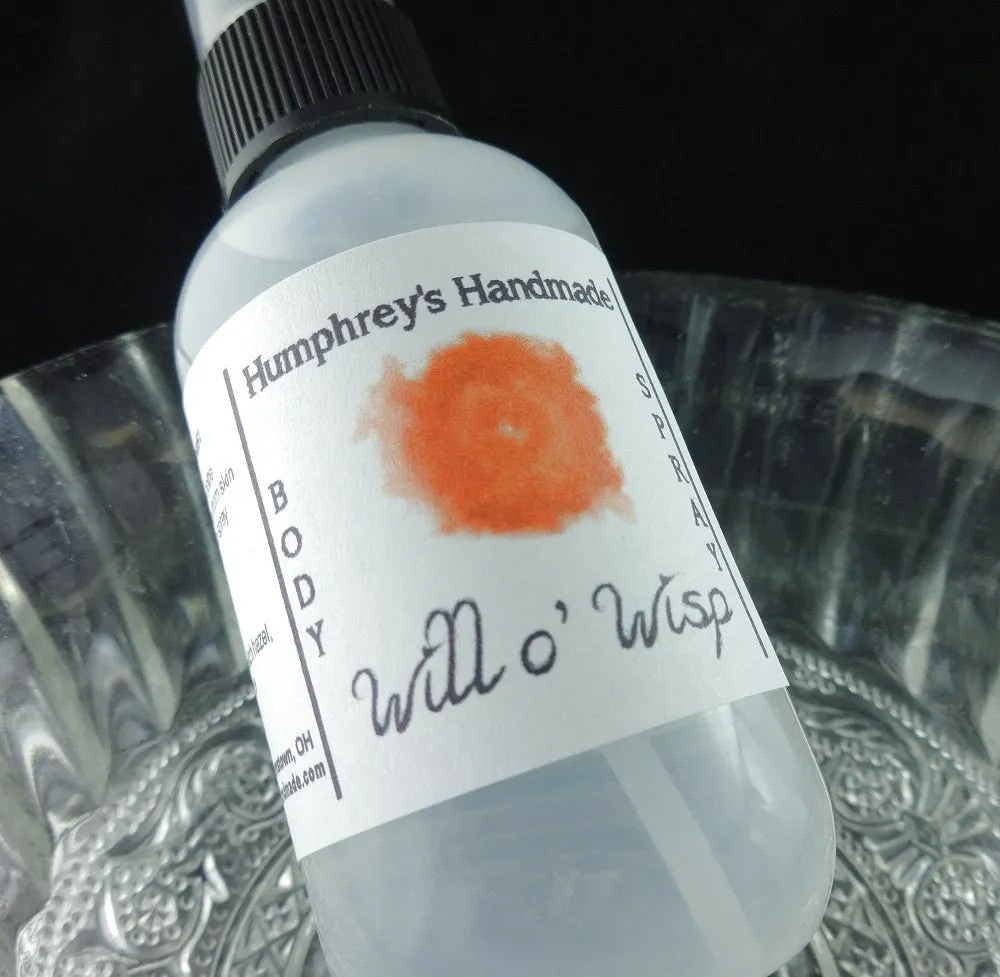 WILL O WISP Body Spray | 2 oz 4 oz | Mango | Strawberries | Freesia | All Natural Perfume