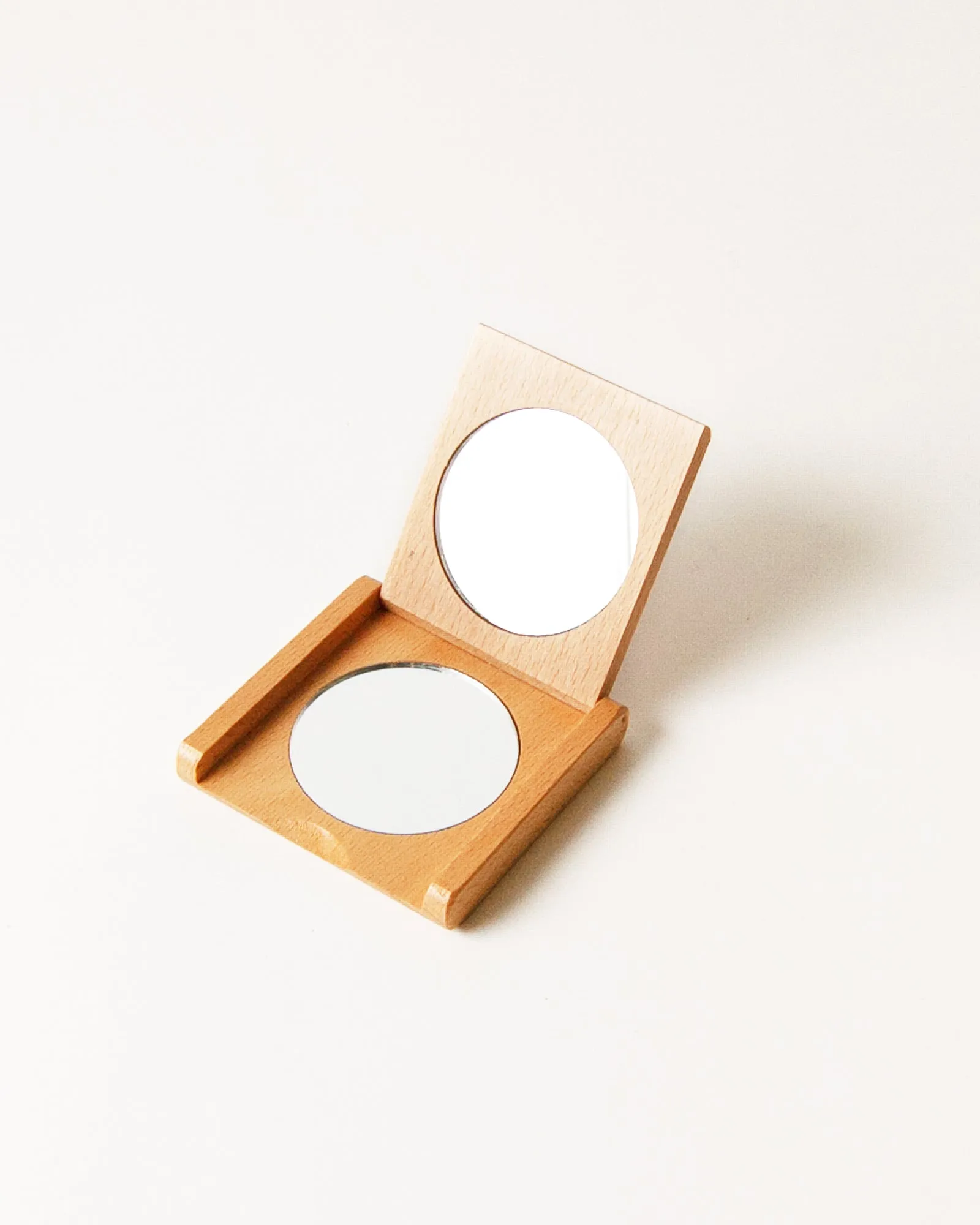 Wooden Pocket Folding Mirror
