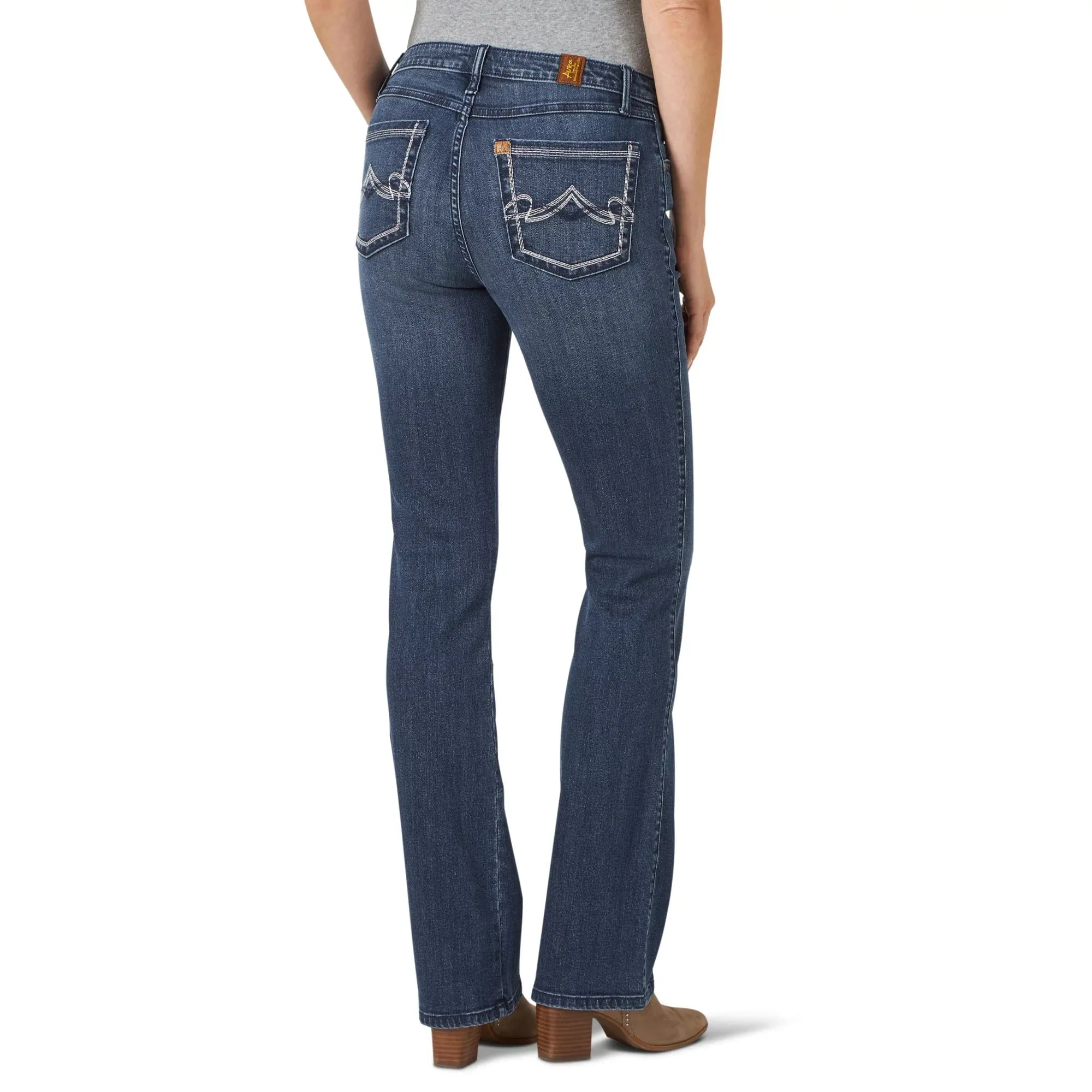 Wrangler Women's Aura Mid Rise Straight Leg Bootcut Jeans 10WUT74HN
