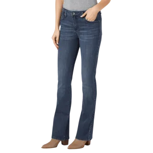 Wrangler Women's Aura Mid Rise Straight Leg Bootcut Jeans 10WUT74HN