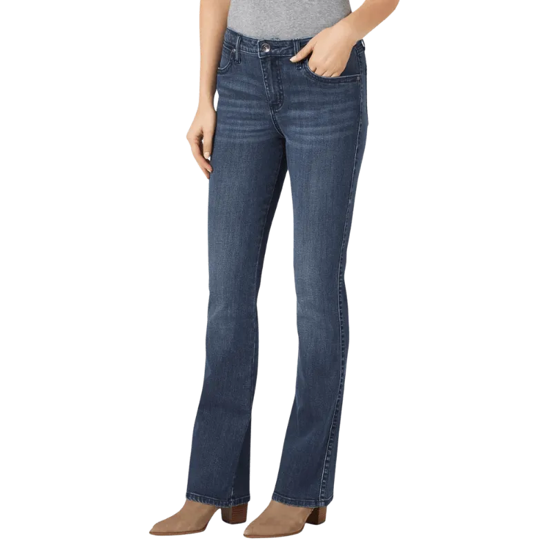 Wrangler Women's Aura Mid Rise Straight Leg Bootcut Jeans 10WUT74HN