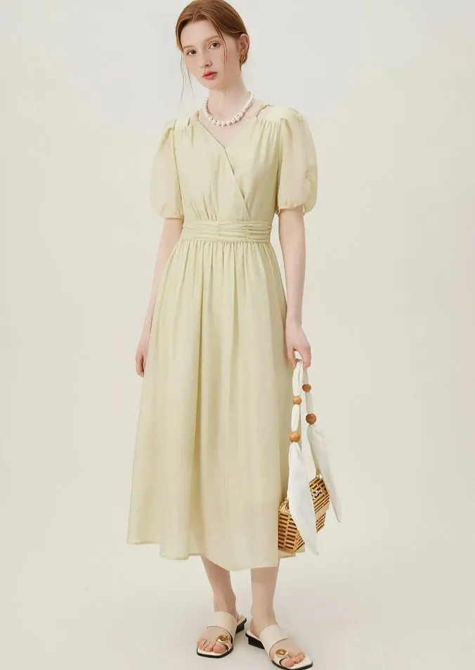 X WAIST CHIFFON DRESS
