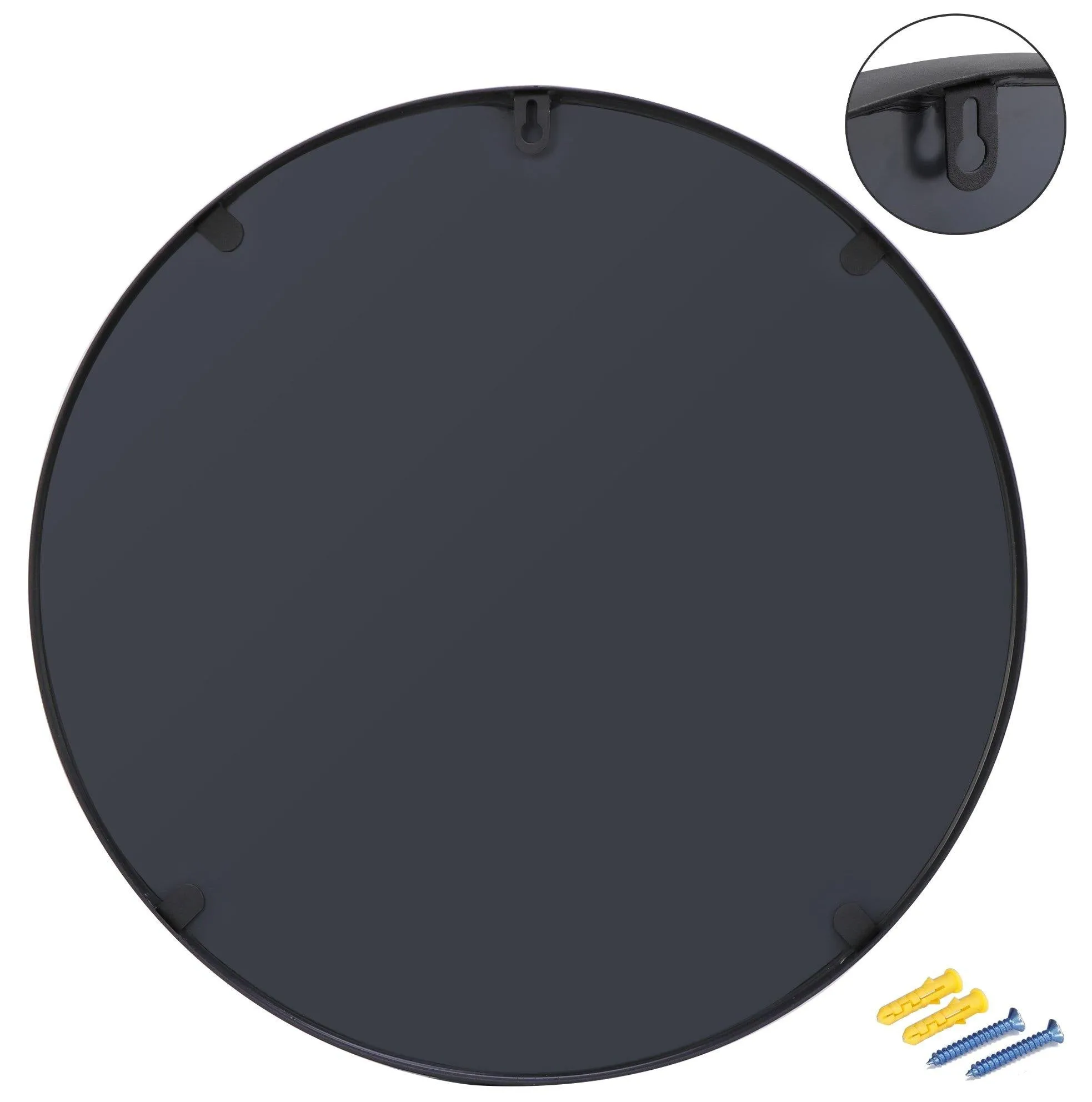 ZENY™ Black Circle Wall Mirror 18 Inch Round Wall Mirror with Metal Frame