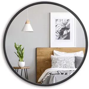 ZENY™ Black Circle Wall Mirror 18 Inch Round Wall Mirror with Metal Frame