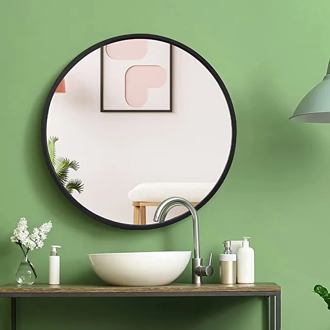 ZENY™ Black Circle Wall Mirror 18 Inch Round Wall Mirror with Metal Frame